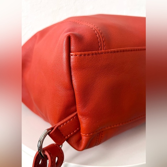 Longchamp Le Pliage Cuir Leather Backpack Terracotta  Dark Orange Red  NWOT - Picture 8 of 16